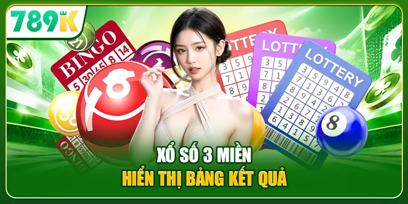 Xổ số 3 miền hiển thị bảng kết quả